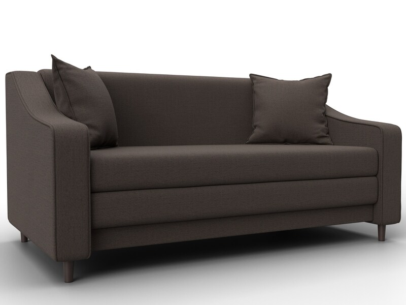 Диван прямой Лига-071, Рогожка, Амур 05 коричневый