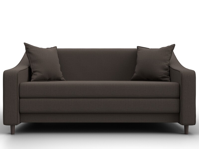 Диван прямой Лига-071, Рогожка, Амур 05 коричневый