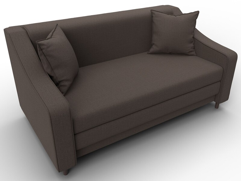 Диван прямой Лига-071, Рогожка, Амур 05 коричневый