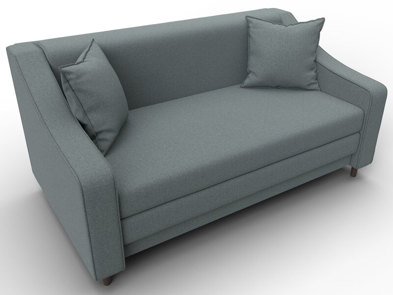 Диван прямой Лига-071, Рогожка, Амур 07 серый