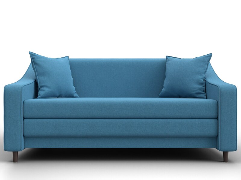 Диван прямой Лига-071, Рогожка, Амур 10 голубой