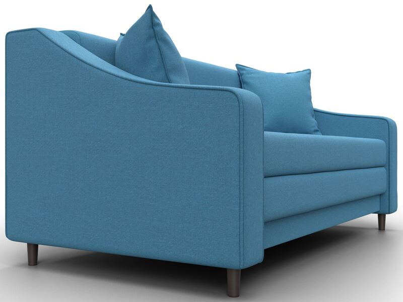 Диван прямой Лига-071, Рогожка, Амур 10 голубой