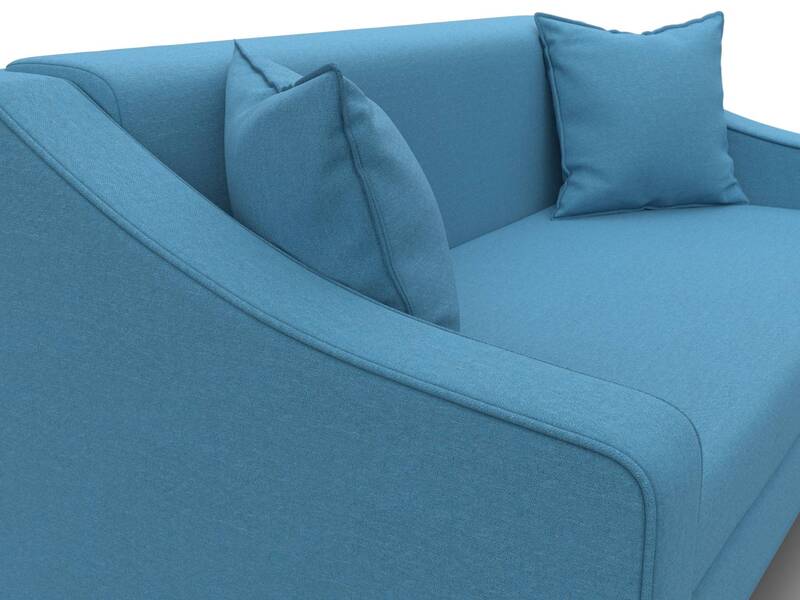 Диван прямой Лига-071, Рогожка, Амур 10 голубой