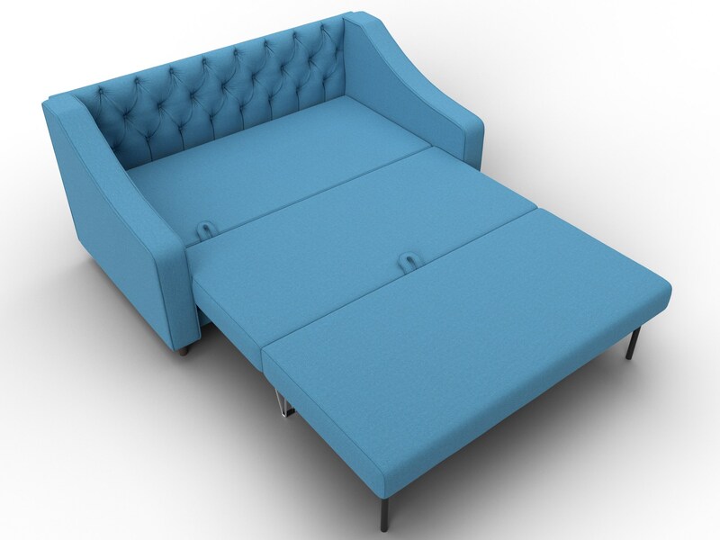 Диван прямой Лига-071, Рогожка, Амур 10 голубой