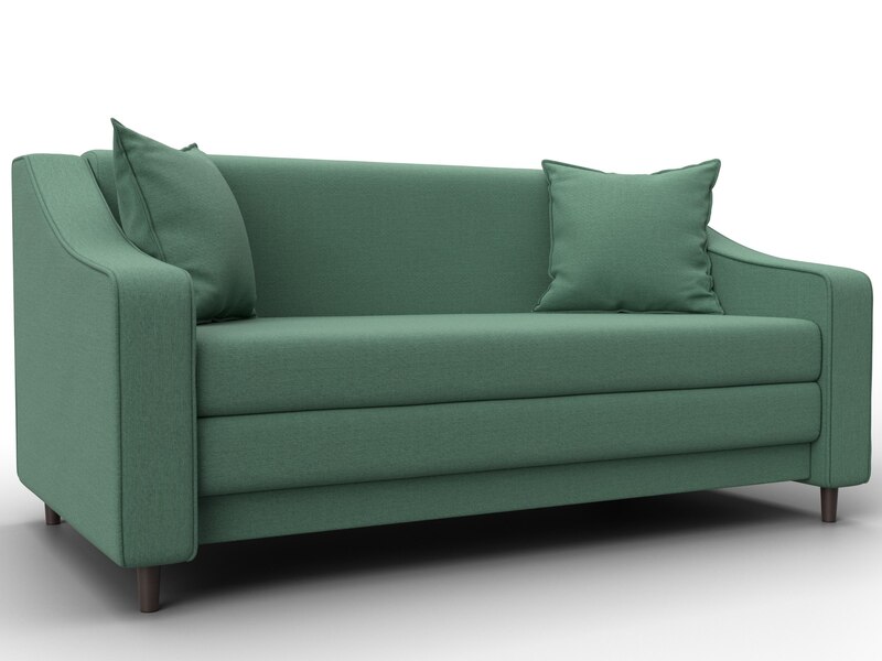 Диван прямой Лига-071, Рогожка, Амур 11 зеленый