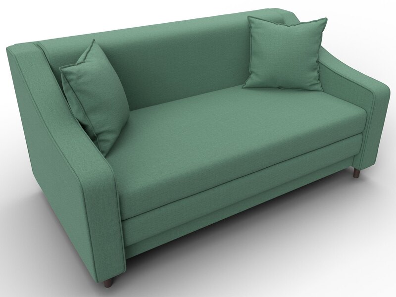 Диван прямой Лига-071, Рогожка, Амур 11 зеленый