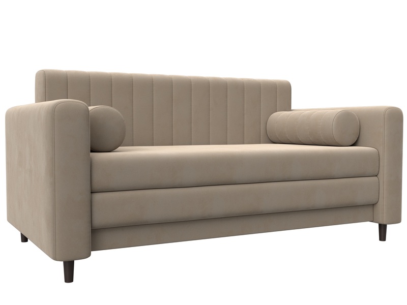 Диван прямой Лига-070, Велюр, SEVEN 729 бежевый