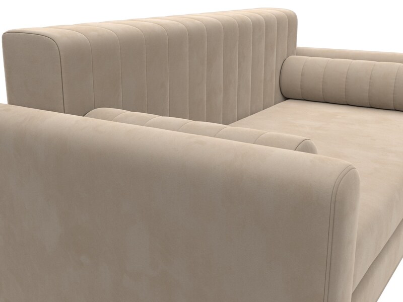 Диван прямой Лига-070, Велюр, SEVEN 729 бежевый