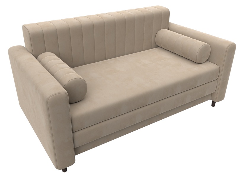 Диван прямой Лига-070, Велюр, SEVEN 729 бежевый