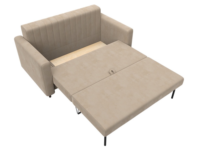 Диван прямой Лига-070, Велюр, SEVEN 729 бежевый