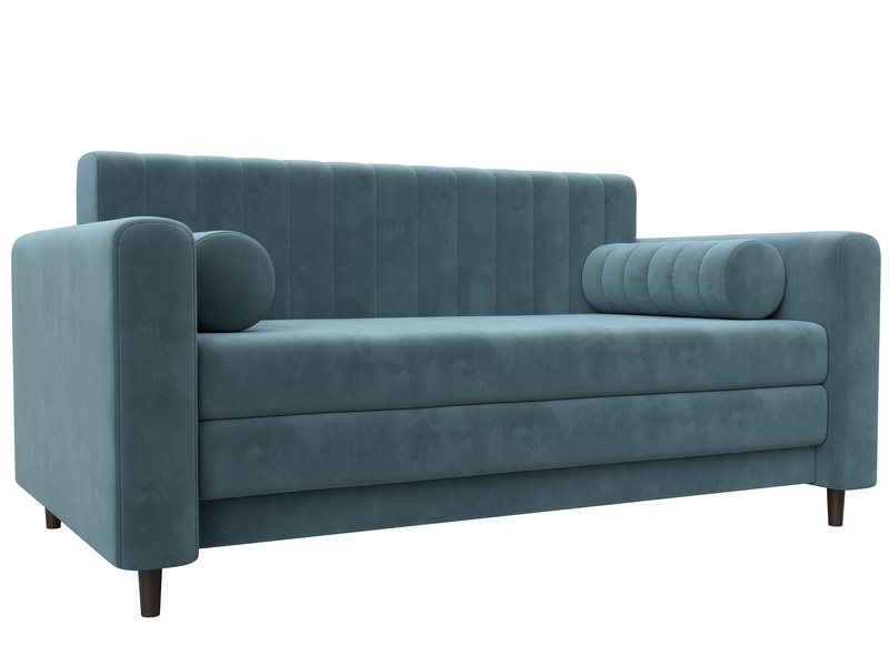 Диван прямой Лига-070, Велюр, SEVEN 113 бирюзовый