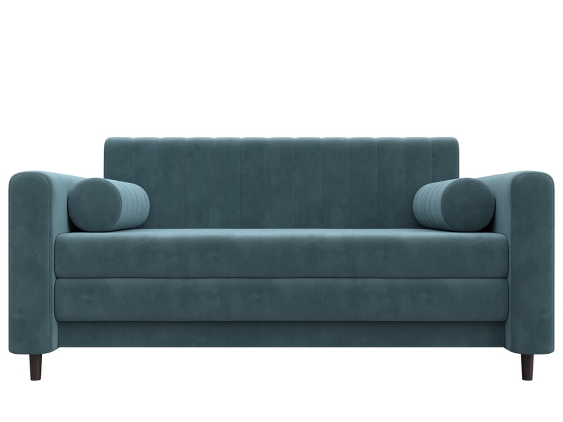 Диван прямой Лига-070, Велюр, SEVEN 113 бирюзовый