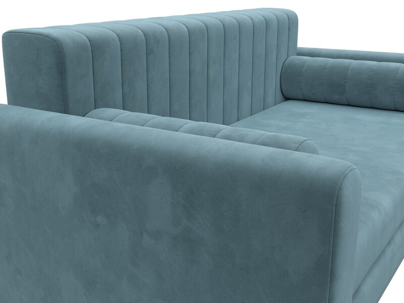 Диван прямой Лига-070, Велюр, SEVEN 113 бирюзовый
