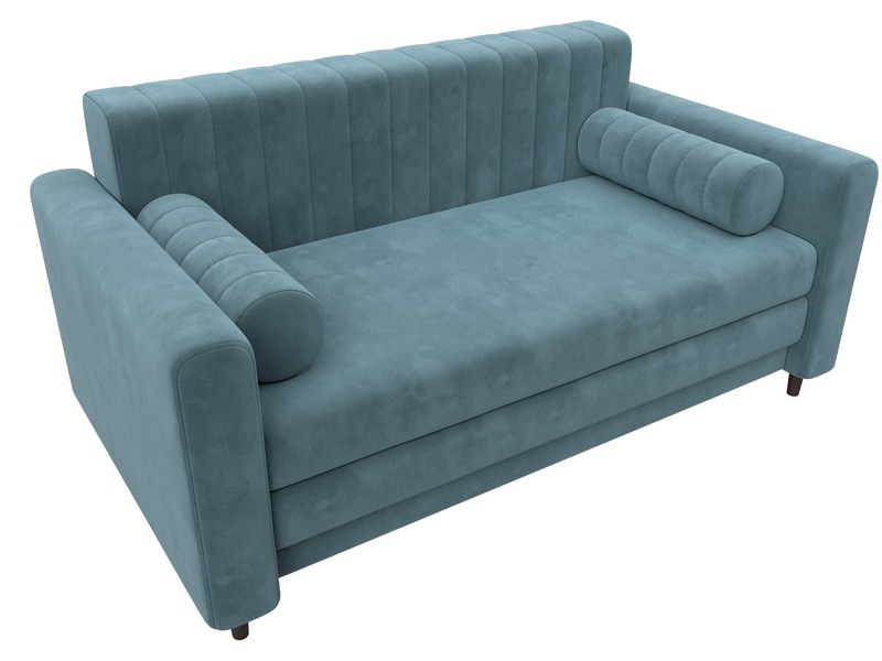 Диван прямой Лига-070, Велюр, SEVEN 113 бирюзовый