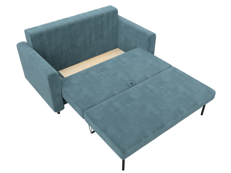 Диван прямой Лига-070, Велюр, SEVEN 113 бирюзовый