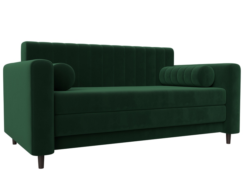 Диван прямой Лига-070, Велюр, SEVEN 626 зеленый