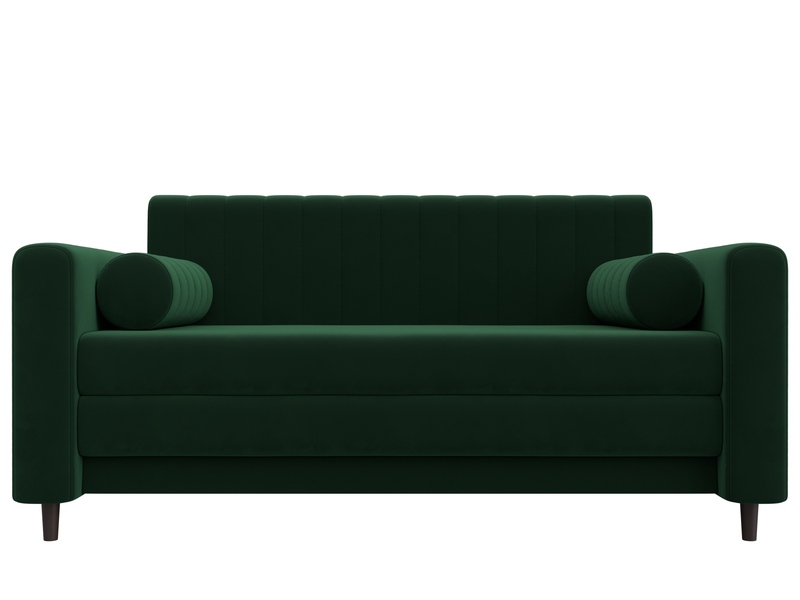 Диван прямой Лига-070, Велюр, SEVEN 626 зеленый