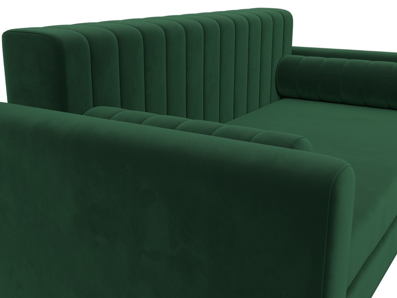 Диван прямой Лига-070, Велюр, SEVEN 626 зеленый