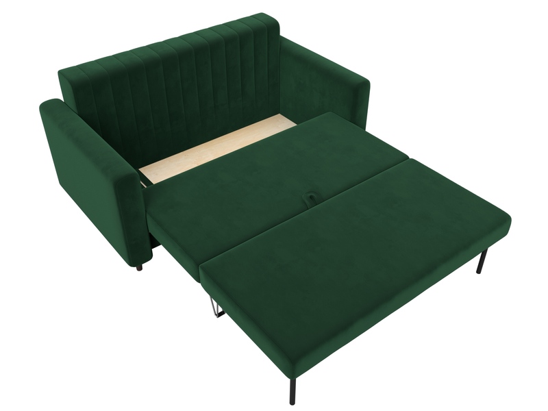 Диван прямой Лига-070, Велюр, SEVEN 626 зеленый