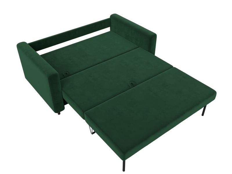 Диван прямой Лига-070, Велюр, SEVEN 626 зеленый