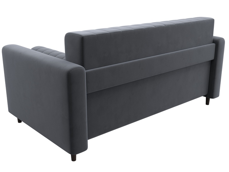 Диван прямой Лига-070, Велюр, SEVEN 17 серый