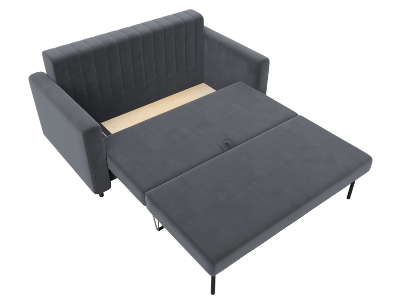 Диван прямой Лига-070, Велюр, SEVEN 17 серый