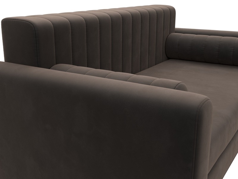 Диван прямой Лига-070, Велюр, SEVEN 727 коричневый