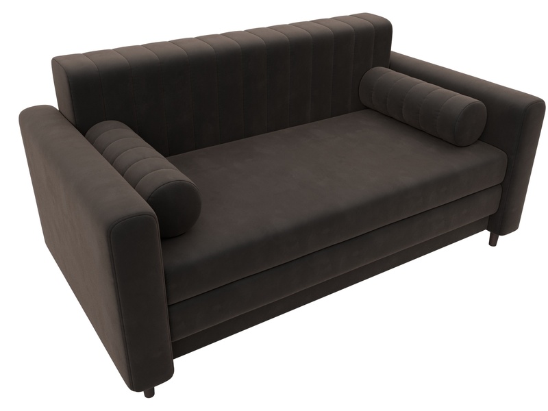 Диван прямой Лига-070, Велюр, SEVEN 727 коричневый