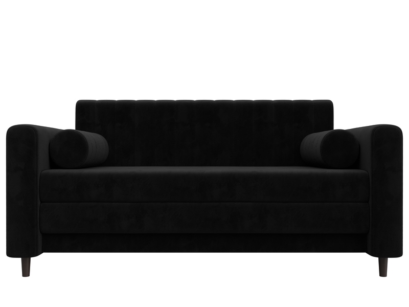 Диван прямой Лига-070, Велюр, SEVEN 35 черный