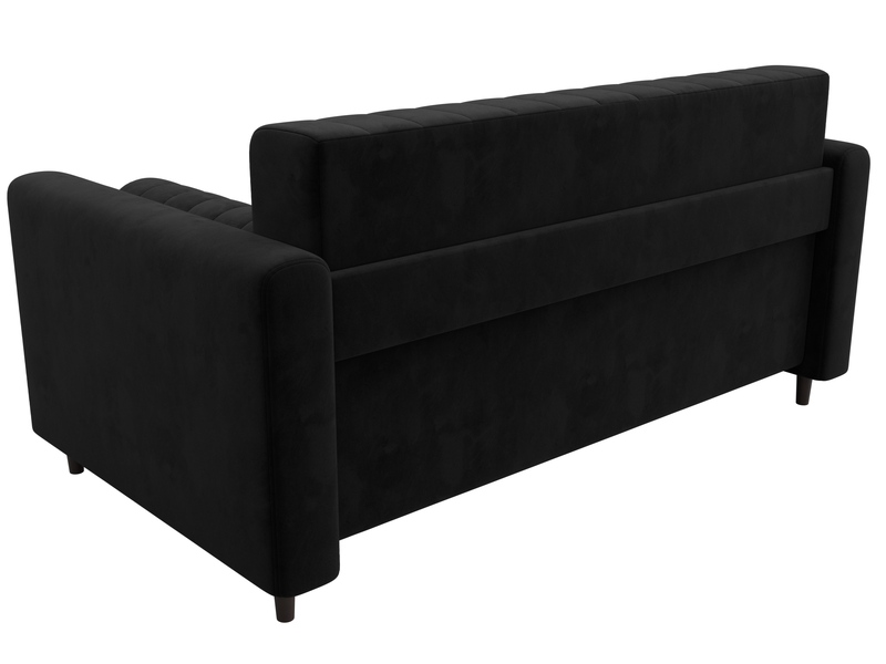 Диван прямой Лига-070, Велюр, SEVEN 35 черный