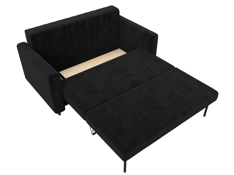 Диван прямой Лига-070, Велюр, SEVEN 35 черный