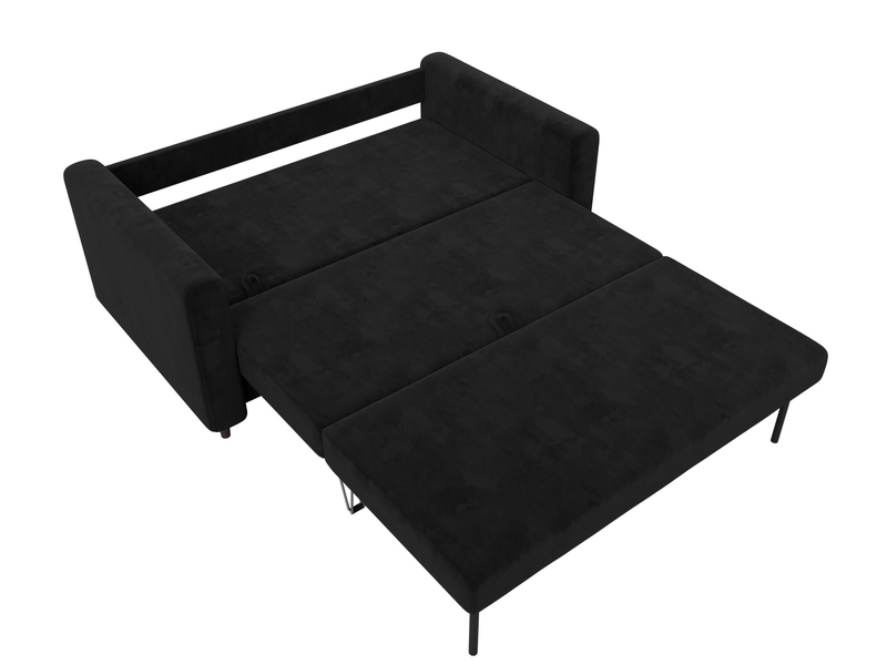 Диван прямой Лига-070, Велюр, SEVEN 35 черный