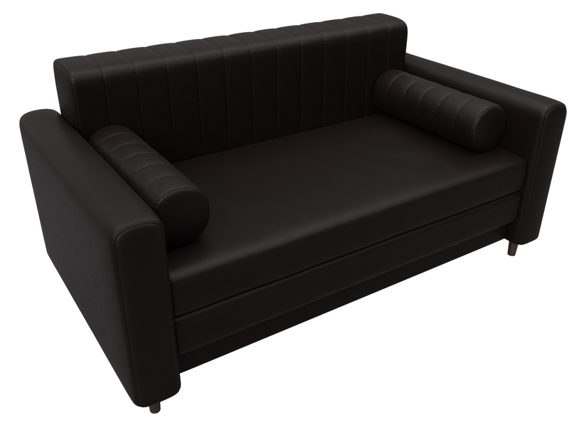 Диван прямой Лига-070, Экокожа, GRIFON 12 коричневый