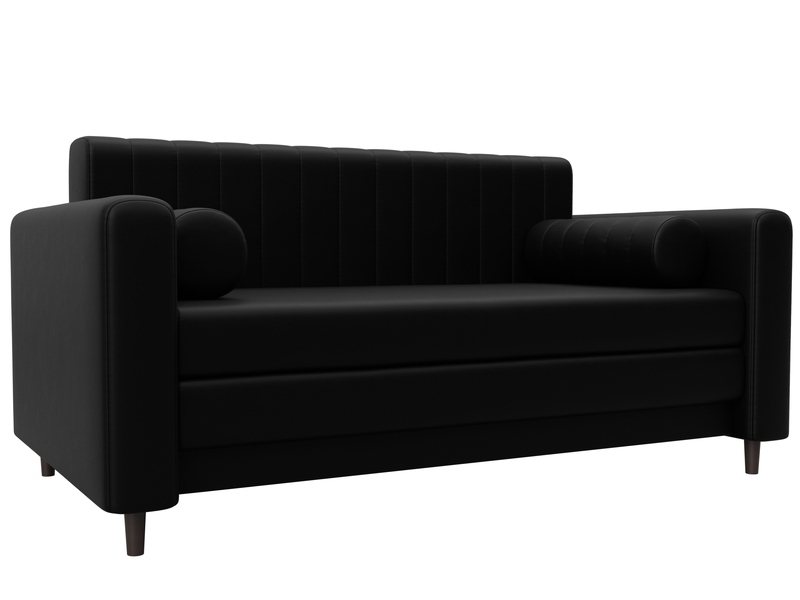 Диван прямой Лига-070, Экокожа, GRIFON 18 черный