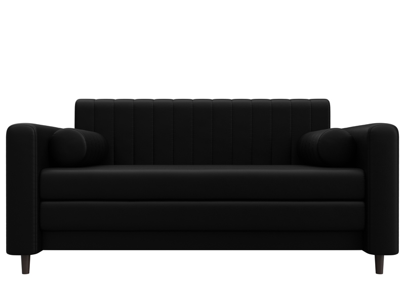 Диван прямой Лига-070, Экокожа, GRIFON 18 черный