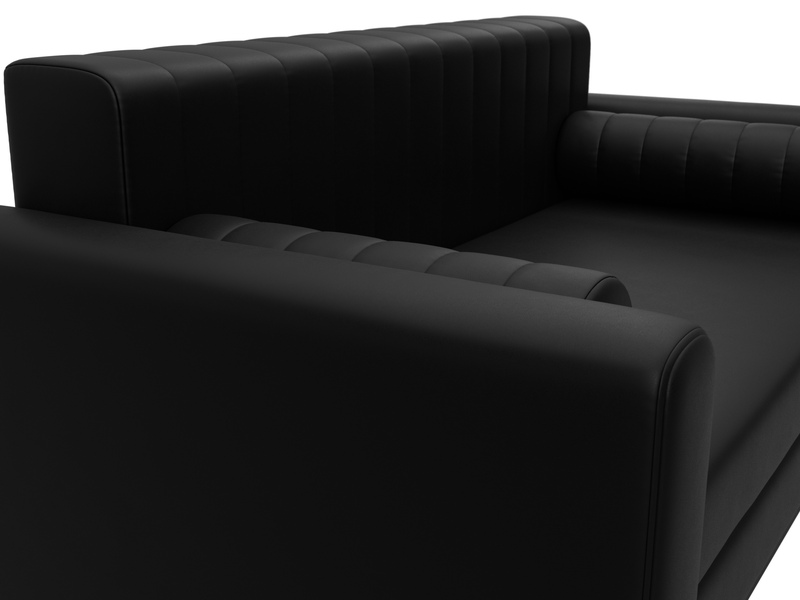 Диван прямой Лига-070, Экокожа, GRIFON 18 черный