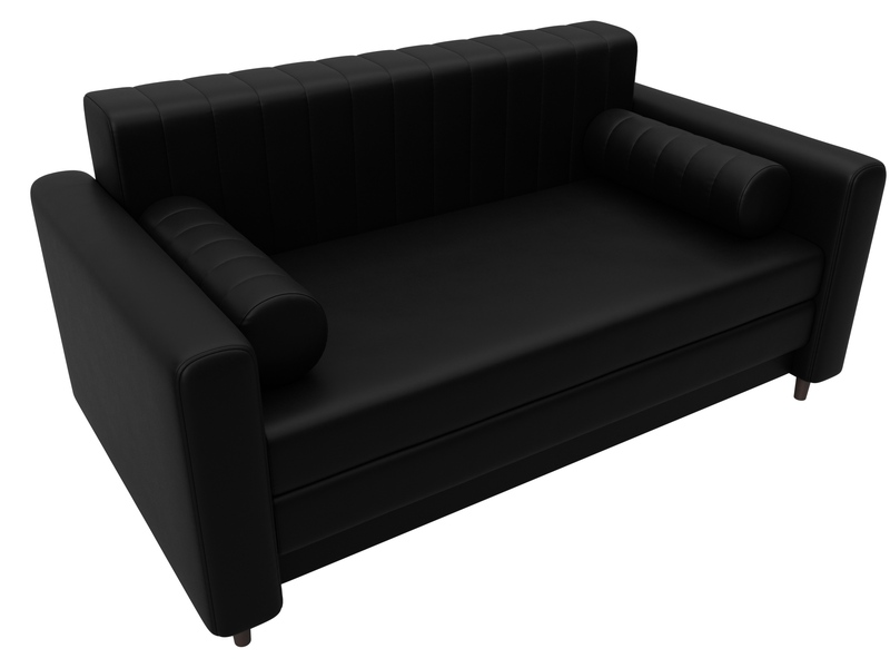 Диван прямой Лига-070, Экокожа, GRIFON 18 черный