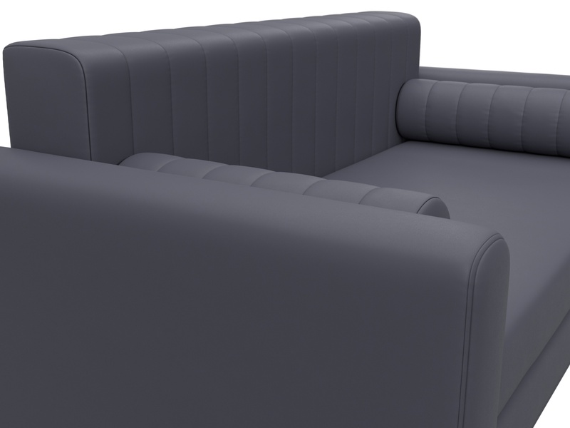 Диван прямой Лига-070, Экокожа, GRIFON 15 серый