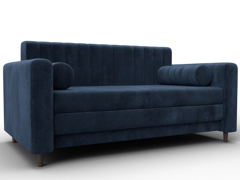 Диван прямой Лига-070, Велюр, TOWER 13 синий