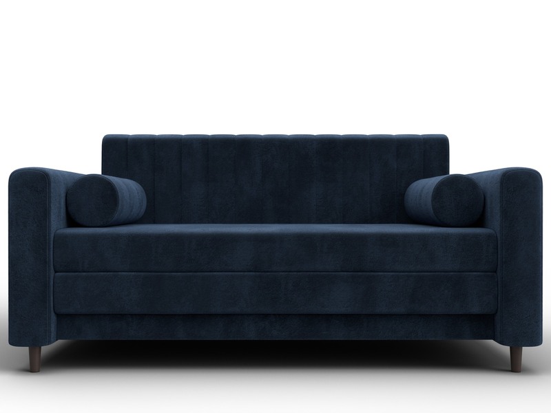 Диван прямой Лига-070, Велюр, TOWER 13 синий