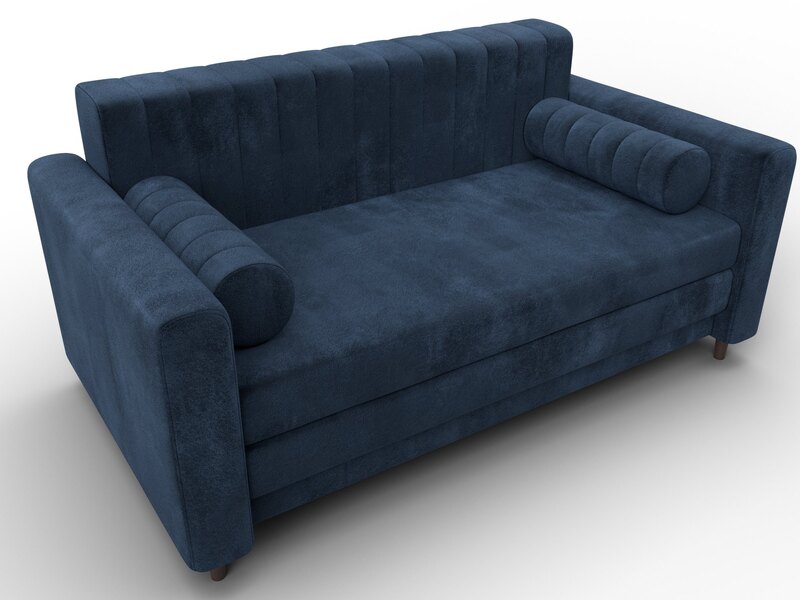 Диван прямой Лига-070, Велюр, TOWER 13 синий