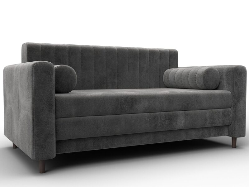 Диван прямой Лига-070, Велюр, TOWER 10 серый