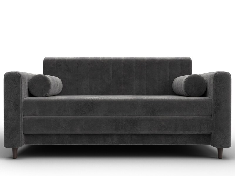 Диван прямой Лига-070, Велюр, TOWER 10 серый