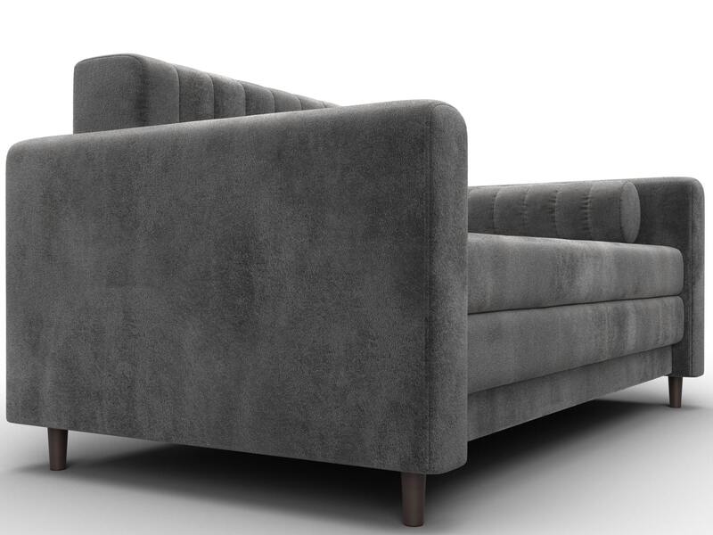 Диван прямой Лига-070, Велюр, TOWER 10 серый