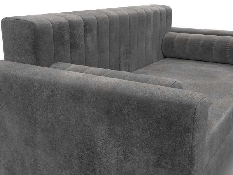 Диван прямой Лига-070, Велюр, TOWER 10 серый
