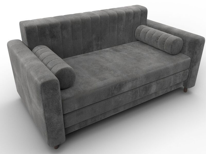 Диван прямой Лига-070, Велюр, TOWER 10 серый