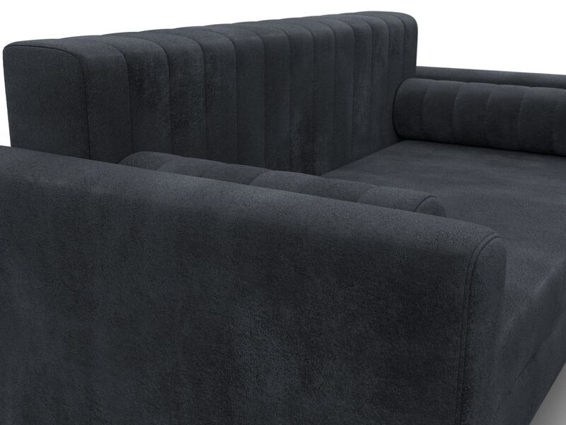 Диван прямой Лига-070, Велюр, TOWER 11 темно-серый