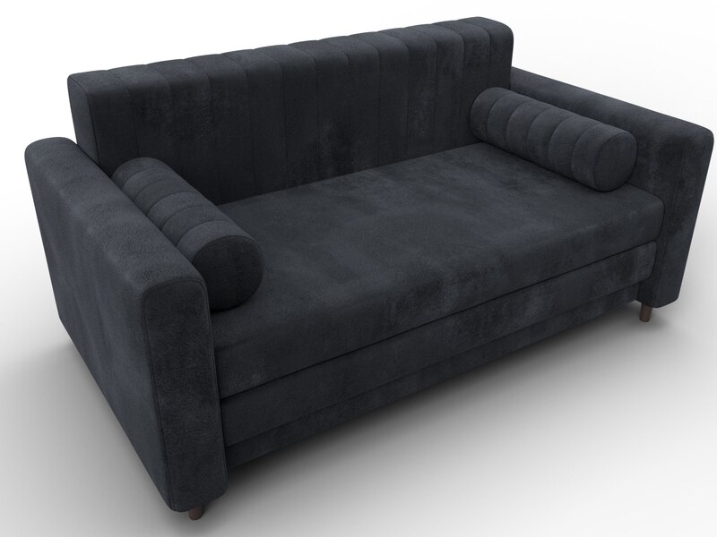 Диван прямой Лига-070, Велюр, TOWER 11 темно-серый