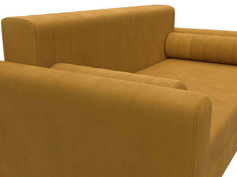 Диван прямой Лига-070, Велюр, BRUT 10 желтый