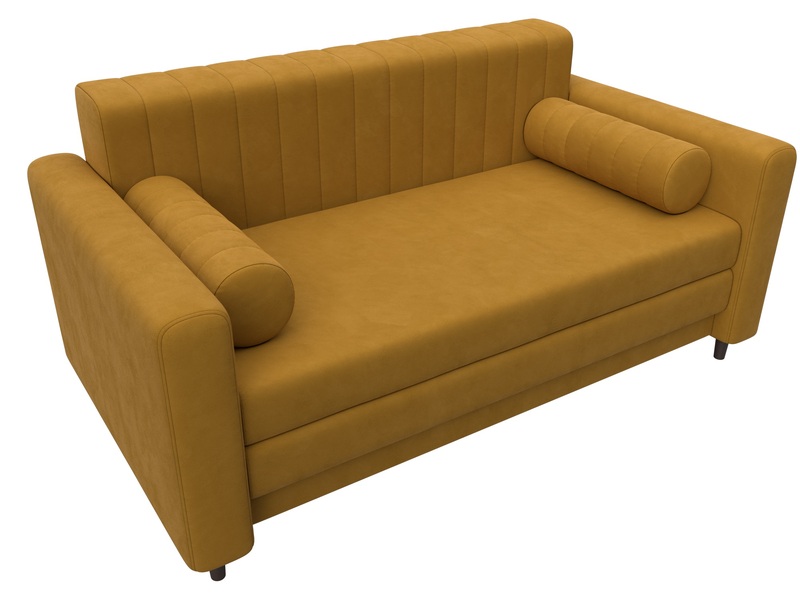 Диван прямой Лига-070, Велюр, BRUT 10 желтый